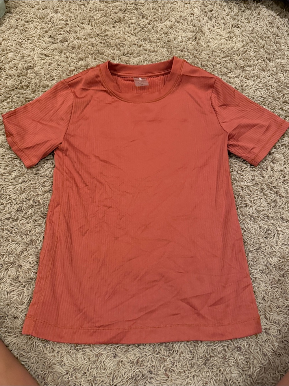 Women's Short-Sleeve Ribbed Tee - Coral